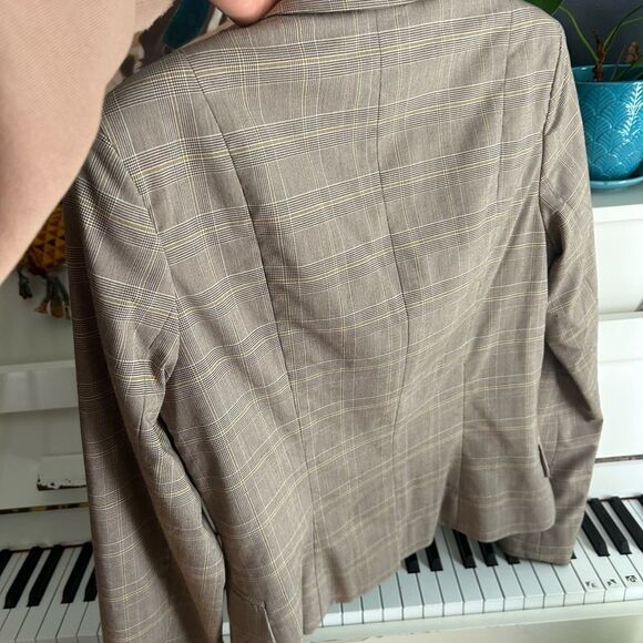 Y2K Cue Brown Plaid Blazer 10 - Picture 14 of 16